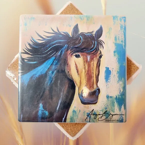 Horse Sandstone Coaster by Angie Bryan of Angie Bryan Creations - Picture 1 of 7